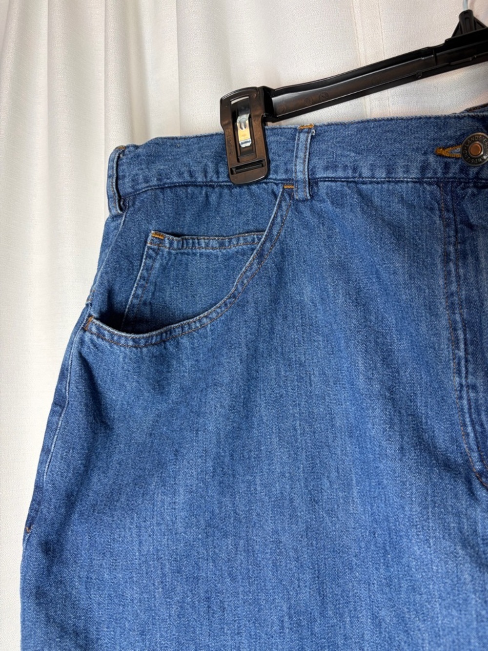 Land's End Denim Mid Length Skirt Jean Size 18W Vintage 90s Cottage Granny Y2K - Picture 3 of 7